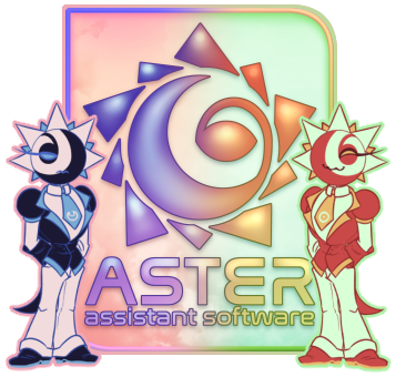 Thumbnail for Aster Assistant Software ukagaka, showing Rigel and (flipped) Vega to the sides of it