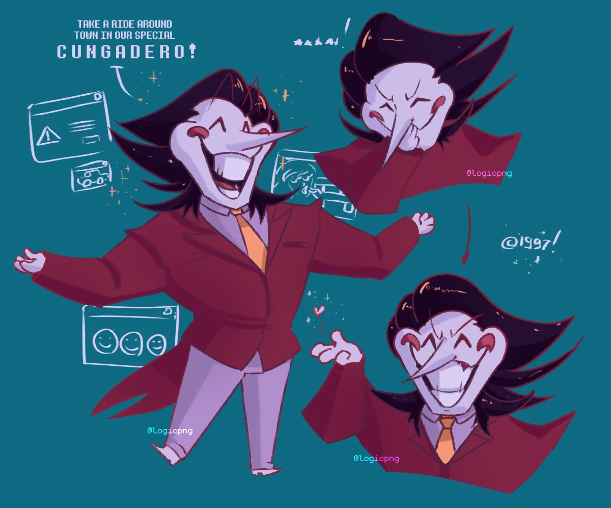 Drawings of Big Shot era Spamton