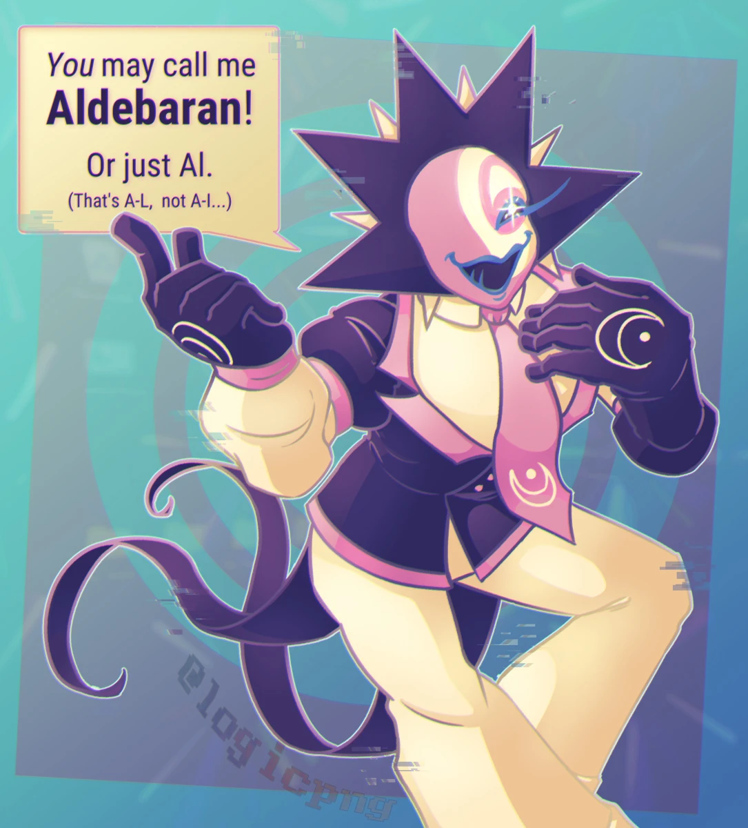 Aldebaran introducing himself, done with cell shading.