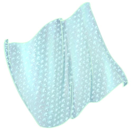 A drawn sheet of bubble wrap
